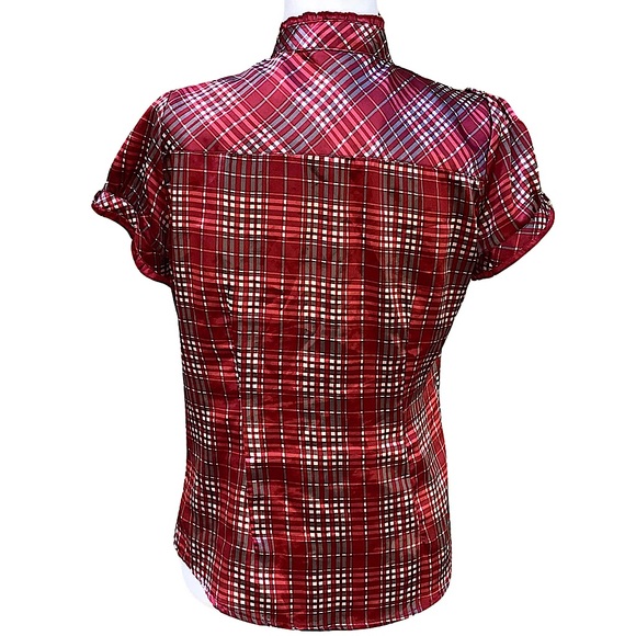 Antilia Femme Button Up Puff Sleeve Top, Large - Picture 4 of 6